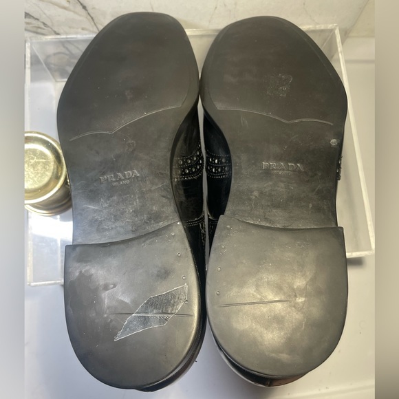 Church’s shoe men PRADA black leather dress oxford sz 9 - Picture 12 of 16